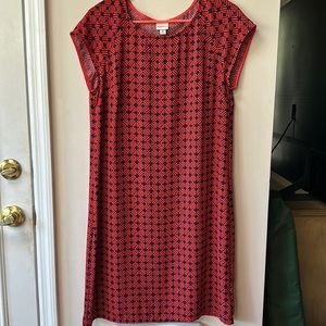 Merona Med Orange/Navy Dress Like NEW!